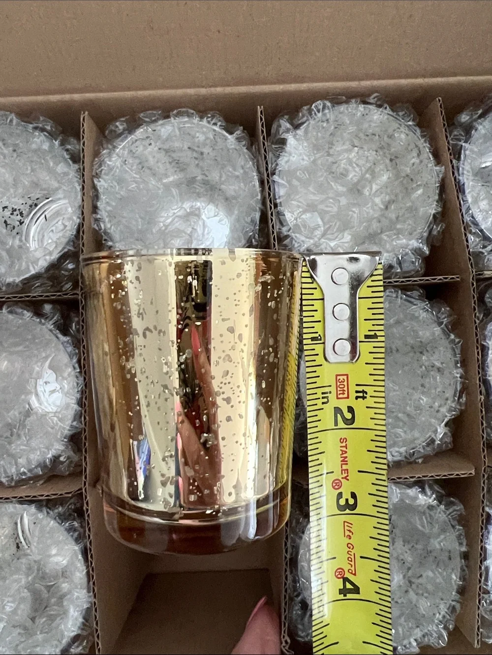 Gold Mercury Glass Votive Candle Holder - Home Accents (Box of 18)